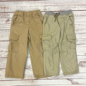 Boys Easy Pull-On Cargo Khaki Pant 2-Piece Set
